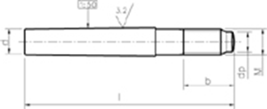 Immagine di Spine coniche gambo filettato (cono variabile) (filetto fisso) tolleranza h8