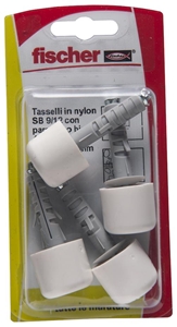 Immagine di TASSELLO NYLON SB 9/12 K Ø9   MM 40  PZ6 PACOLPI BIANCO BLISTER FISCHER 03616260