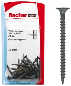 Immagine di VITE VSP CARTONGESSO VPC K MM 3,5X45  PZ 30 NERA           BLISTER FISCHER 04678366