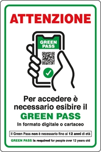 Immagine di S.PVC ADESIVO GREEN PASS 30X20