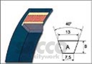 Immagine di CINGHIA TRAPEZOIDALE A34     MM 13X8  03539330