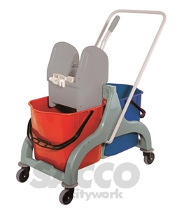 Immagine di CARRELLO PULIZIE 2 SECCHI LT 34 (17+17) C/STRIZZATORE JACK 00368827