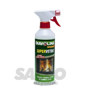 Immagine di DETERGENTE VETRI SUPERVETRO ML 500  SPRAY STUFE E CAMINI DIAVOLINA FACCO 03656273