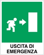 Immagine di SEGNALE SICUREZZA MM 250X310 USCITA EMERGENZA DX ALLUMINIO 02225982