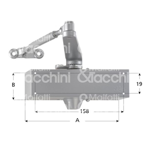 Immagine di CHIUDIPORTA AERODIN.A COMPASSO KG40-100 NERO FORZA 2-5 C/FERMO 564      MAB 02295527